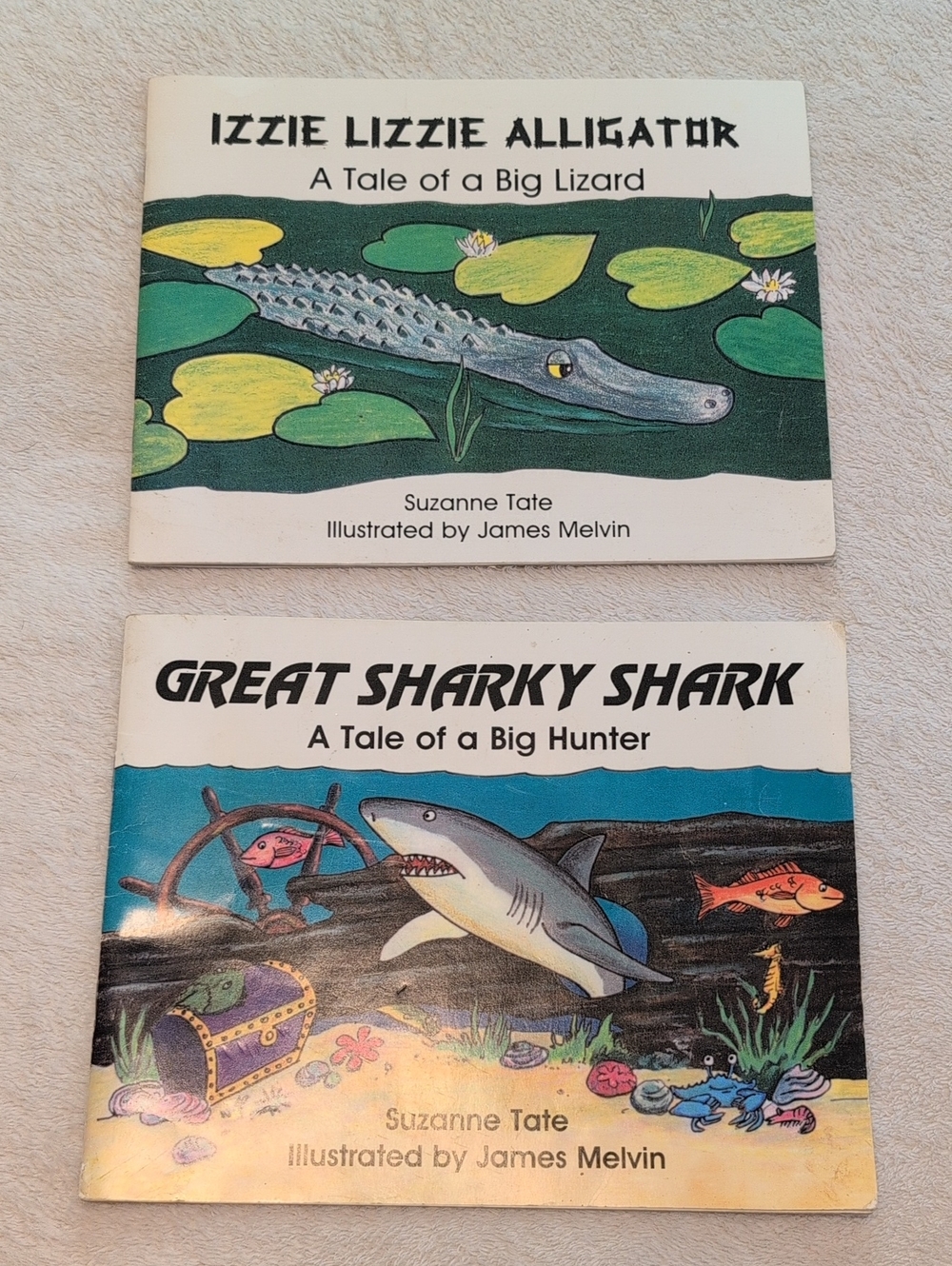Suzanne Tate Kids Books Izzie Lizzie Alligator Great Sharky Shark Lot 2